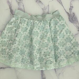 Justice Light Green Floral Lace Skirt